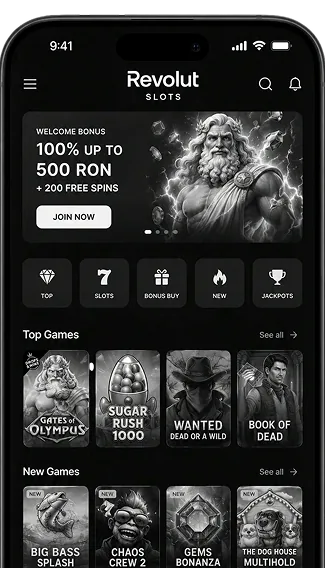 Revolut Slots app pe telefon – lobby-ul mobil al cazinoului